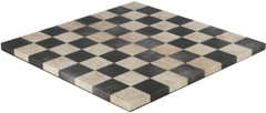 Worldwise Imports: Dusky Black & Cream Leatherette Chessboard 14.5''